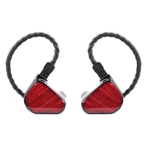 Auriculares clip ear para celulares con micrófono rojo - Mertel