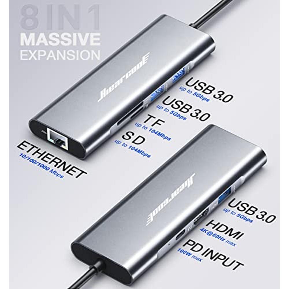 Adaptador Multi-ports USB Type C a USB-C, HDMI, USB 3.0, 2x USB 2.0, Carte  SD/micro-SD LinQ - Gris para Blackview Shark 8 - Spain