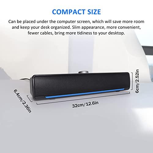 STARNOONTEK RGB PC Gaming Speaker Bluetooth Wireless Game Speaker Soundbar  USB 3D Stereo Subwoofer AUX FM Home Clock Indoor Sound Bar Computer