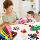 WATINC Kit de fabricación de marionetas de mano de 6 piezas para niños,  manualidades artísticas, calcetines de fieltro, juguetes creativos para  hacer