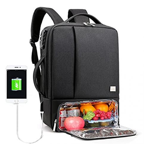 Lumcrissy Lunch Mochila para portátil de 15,6 pulgadas con compartimento  aislado, portátil, mochila de trabajo reutilizable impermeable, bolsa de  comida, mochila de viaje (negro) : Precio Guatemala