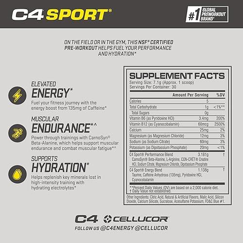 Cellucor C4 Sport Pre Workout Powder Blue Raspberry Pre Workout
