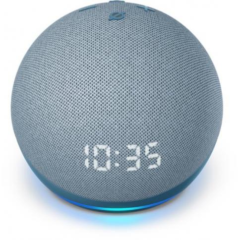 Bocina Inteligente  Echo Dot Con Reloj (4Th Gen) Color Azul Con Alexa  : Precio Guatemala