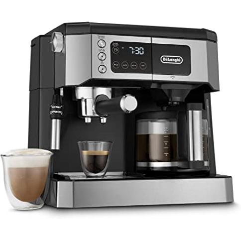 De'Longhi Combinación de cafetera y máquina de café especial de todo en uno  + Máquina de leche ajustable avanzada para Cappuccino & Latte + Cafetería  de vidrio 10 taza, com532m : Precio Guatemala