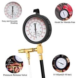 BETOOLL Pro Fuel Injection Pressure Tester Kit Gauge 0-140 PSI - Tamaño 0-140 PSI