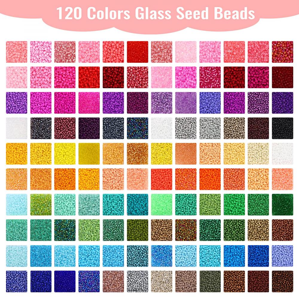 QUEFE 20160pcs 72 Colors, 2mm Glass Seed Beads for Bracelet Making Kit,  Small Beads for Jewelry Making with Letter Beads for Crafts Gifts