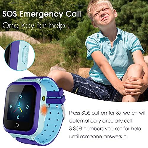 Reloj inteligente para niños, 4G WiFi GPS LBS Tracker SOS Llamada de  emergencia Video Chat Niños Smartwatches, IP67 Reloj de teléfono  impermeable para niños niñas, Compatible con Android/iPhone iOS (Azul  oscuro +