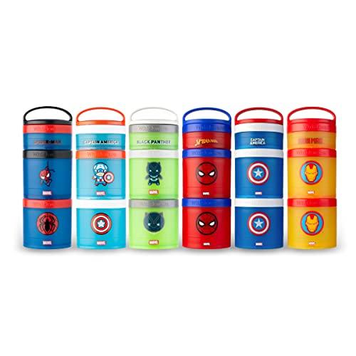 Whiskware Containers for Toddlers and Kids 3 Stackable Snack Cups for  School and Travel 1/3 cup+1 cup+1 cup Captain America Character 1/3 cup+1  cup+1 cup Captain America Character