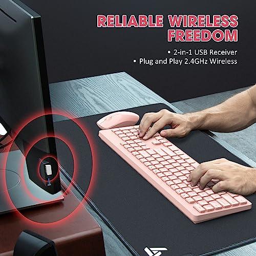 Wireless Keyboard Mouse Combo, UltraSlim USB Keyboard Silent Mouse Set