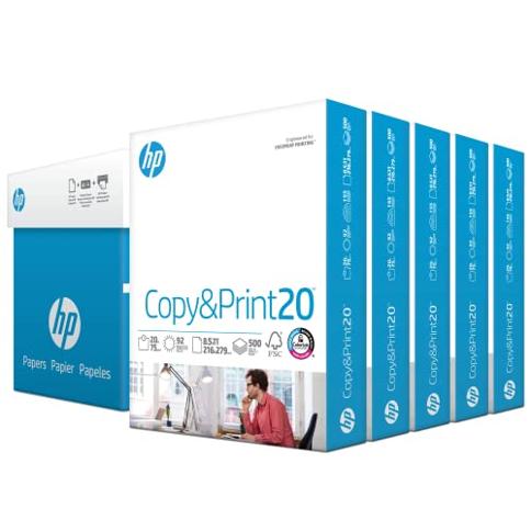 HP Printer Paper | 8.5x11 Paper |Office 20 lb | 1 Ream - 500 Sheets | 92 Bright | Made in USA - FSC Certified | 112150R