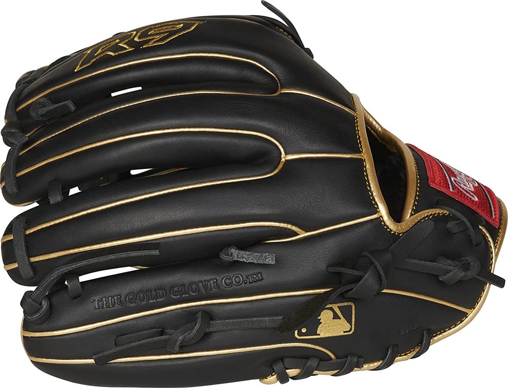 Rawlings Boys Infield/Outfield Baseball Glove, 11.75 pulgadas Pro H  Black/Gold, pulgadas