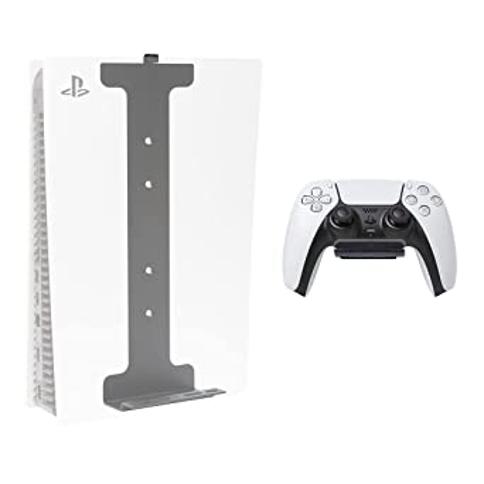 ECHZOVE Soporte de pared para almacenamiento de juegos PS5 y soportes para  controladores, almacenamiento de juegos montado en la pared PS5 - Blanco