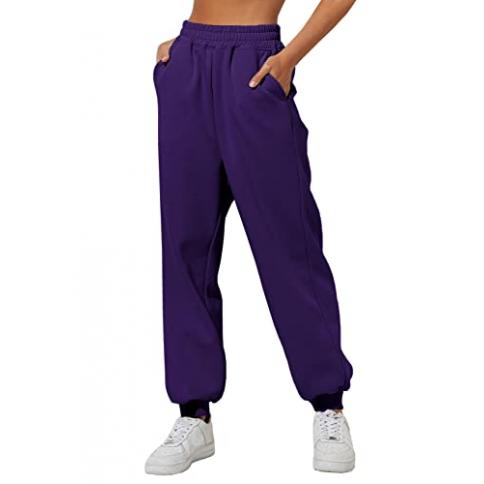 Yovela Pantalones deportivos holgados de talle alto para mujer Pantalones  jogger de otoño 2024 Pantalones de salón de moda Y2k con bolsillos - Tamaño  pequeño - Color morado oscuro : Precio Guatemala