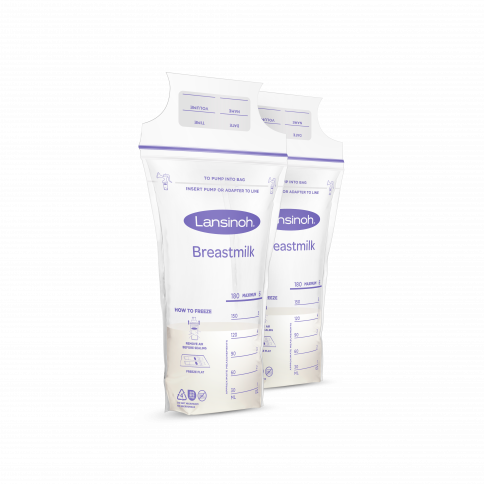 Lansinoh Bolsas de almacenamiento de leche materna, 50 unidades con 2  adaptadores de bomba, bolsas de almacenamiento de leche fáciles de usar  para