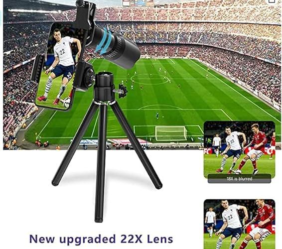 Selvim Kit de lentes para cámara de teléfono 4 en 1, teleobjetivo de