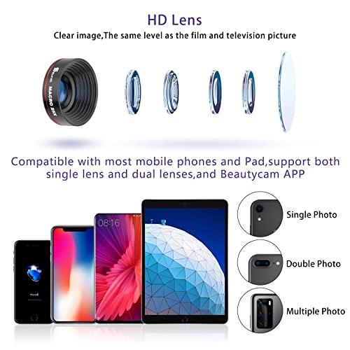 Kit Obiettivi Smartphone Selvim 4 In 1 – Macro 25x, Grandangolo 0.62x, Fisheye 235° E Tele 22x Con Lenti Blu-Ray E Treppiede