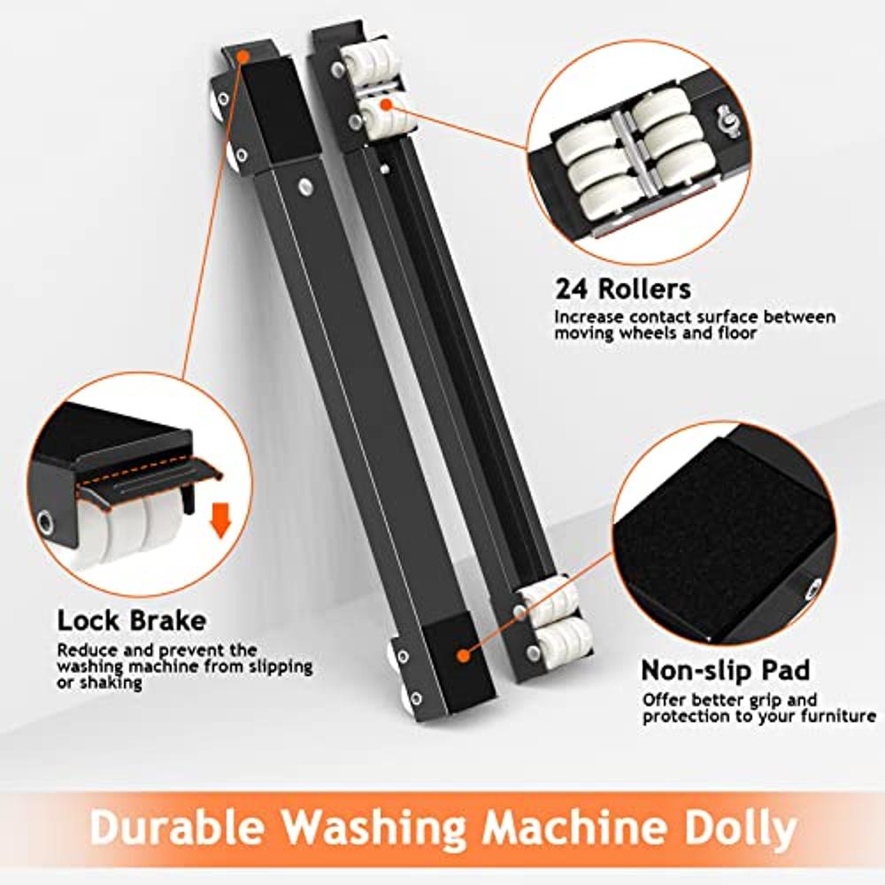 Ronlap Furniture Washing Machine Dolly, Extendable Appliance Rollers  Refrigerator Heavy Duty, Washing Machine Stand Wheels Fridge Appliance  Dolly