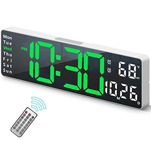 Reloj digital, reloj de pared digital para decoración de sala de estar,  reloj despertador de escritorio