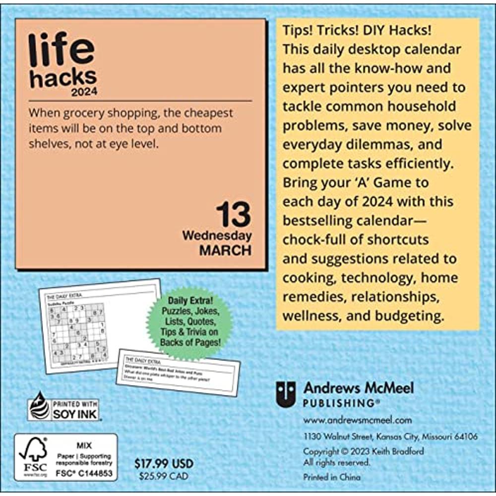 Life Hacks 2024 DaytoDay Calendar Tips, Tricks, and Daily DIYs to