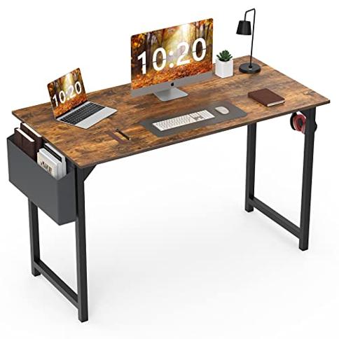Escritorio pequeño para computadora, mesa de estudio para oficina en casa,  escritorio moderno en forma de I, escritorio de oficina para laptop, mesa