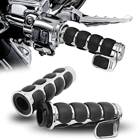 DREAMIZER Universal 1 25mm Chrome Flat Head Motorcycle Hand Grips