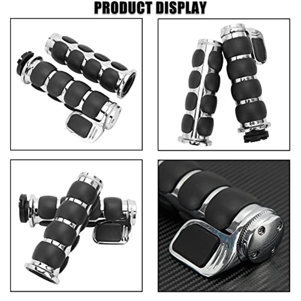 DREAMIZER Universal 1 25mm Chrome Flat Head Motorcycle Hand Grips