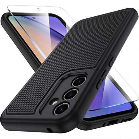 Galaxy A54 5G Case by Huness - Camera Protection, Non-Slip Textured Back,  Tempered Glass Screen Protector - Black : Precio Guatemala