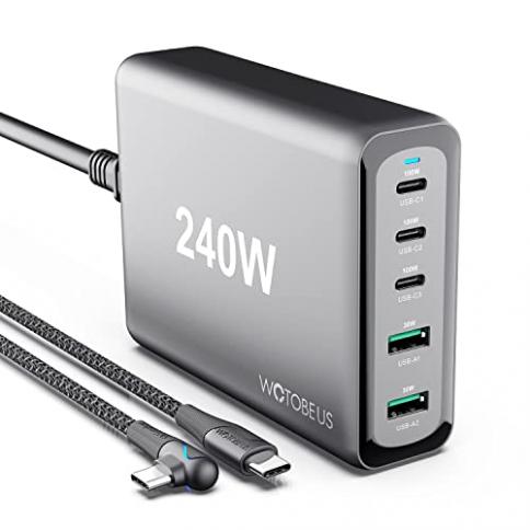 Awnuwuy - Cargador USB C de 65 W con cable USB C de 100 W, adaptador de  corriente de pared con 3 puertos, cargador rápido tipo C PD, ladrillo