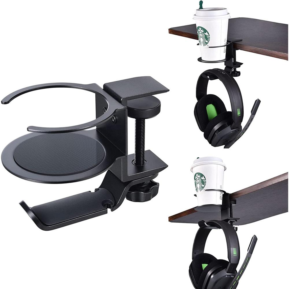 HomeMount Gancho para auriculares debajo del escritorio, soporte para  auriculares debajo de la mesa, soporte adhesivo para auriculares para  juegos
