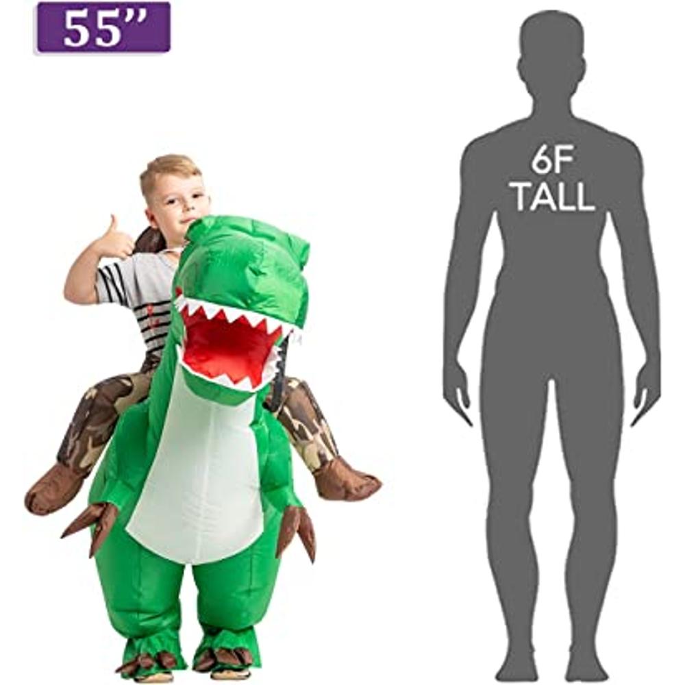  GOOSH Disfraz inflable de dinosaurio para niños, disfraz de  triceratops de Halloween, disfraz de dinosaurio inflable para niños  pequeños (4 a 6 años), color verde : Ropa, Zapatos y Joyería