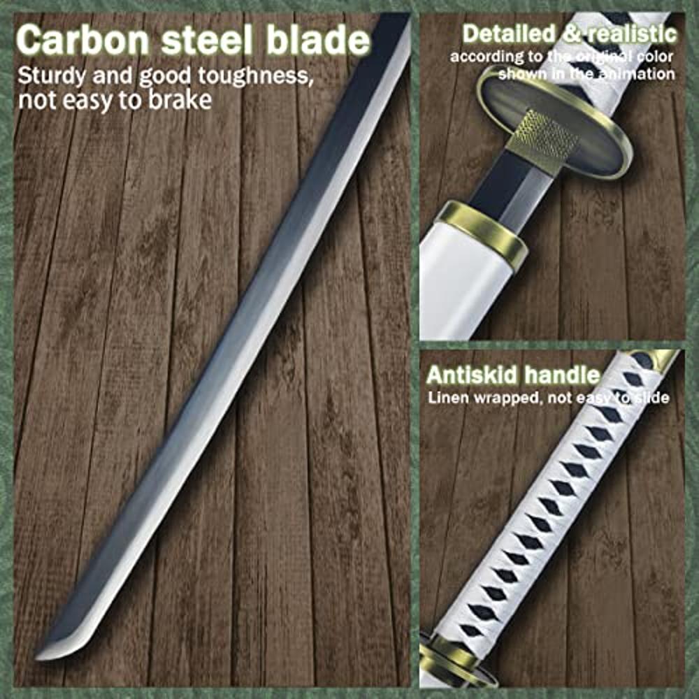  Adust Carbon Steel Zoro Sword, Anime Sword, 41 inch Overall,  Japanese Katana Samurai Sword : Sports & Outdoors