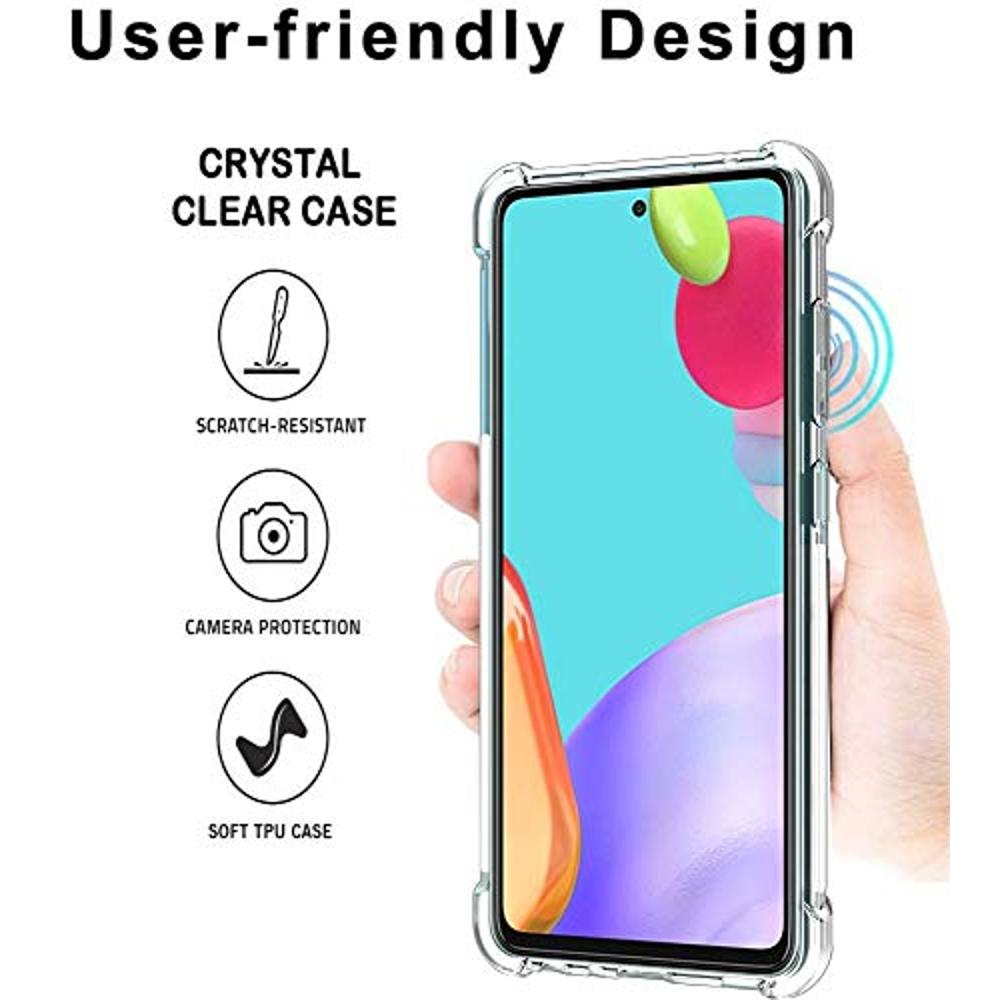 Folmeikat Samusng - Funda para Galaxy A52 5G, Galaxy A52S 5G, A52 4G,  esquinas reforzadas transparentes transparentes de poliuretano  termoplástico