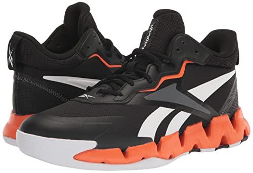 Reebok Unisex Zig Encore Basketball Shoe, Black/White/Smash Orange, 9.5