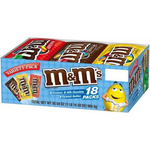 Mars M&M's Paquetes Variados 18 Unidades, Dulces, chocolates y chicles, Pricesmart, Barranquilla
