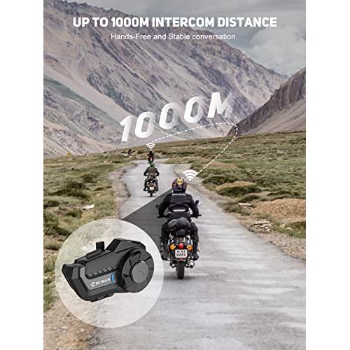 Moman Motorcycle Bluetooth Intercom,H2【2 Pack】Wireless Dirt Bike Helmet  Communication System up to 1000M IP65 Waterproof DSPCVC Noise Cancellation  FM Call, Motorbike-Bluetooth-Helmet-Intercom-Headset : Precio Guatemala