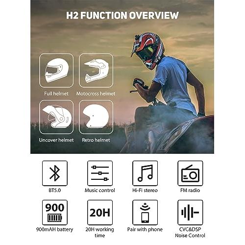 Moman Intercom Moto, H2 Pro【2 Unités Argent】 Main Libre Casque Duo Système  d'Interphone Wireless 5.1 avec Radio FM Suppression Bruit DSP&CVC IP65  Étanche, Intercom-Moto-Interphone-Casque-Interphone : : High-Tech