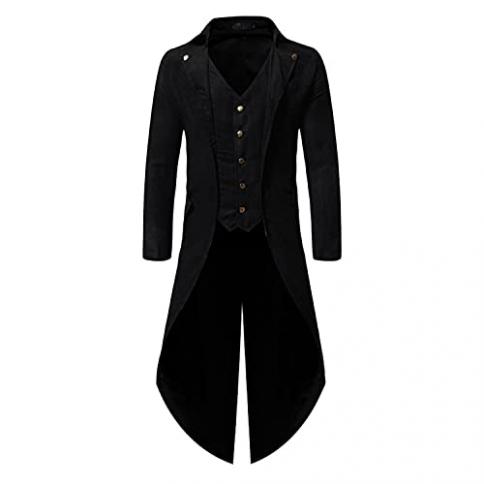 Gabardina gótica vintage para hombre, gabardina larga Steampunk negra  medieval Retro, abrigo victoriano, chaqueta de disfraces de Halloween  (negro, pequeño) : Precio Guatemala