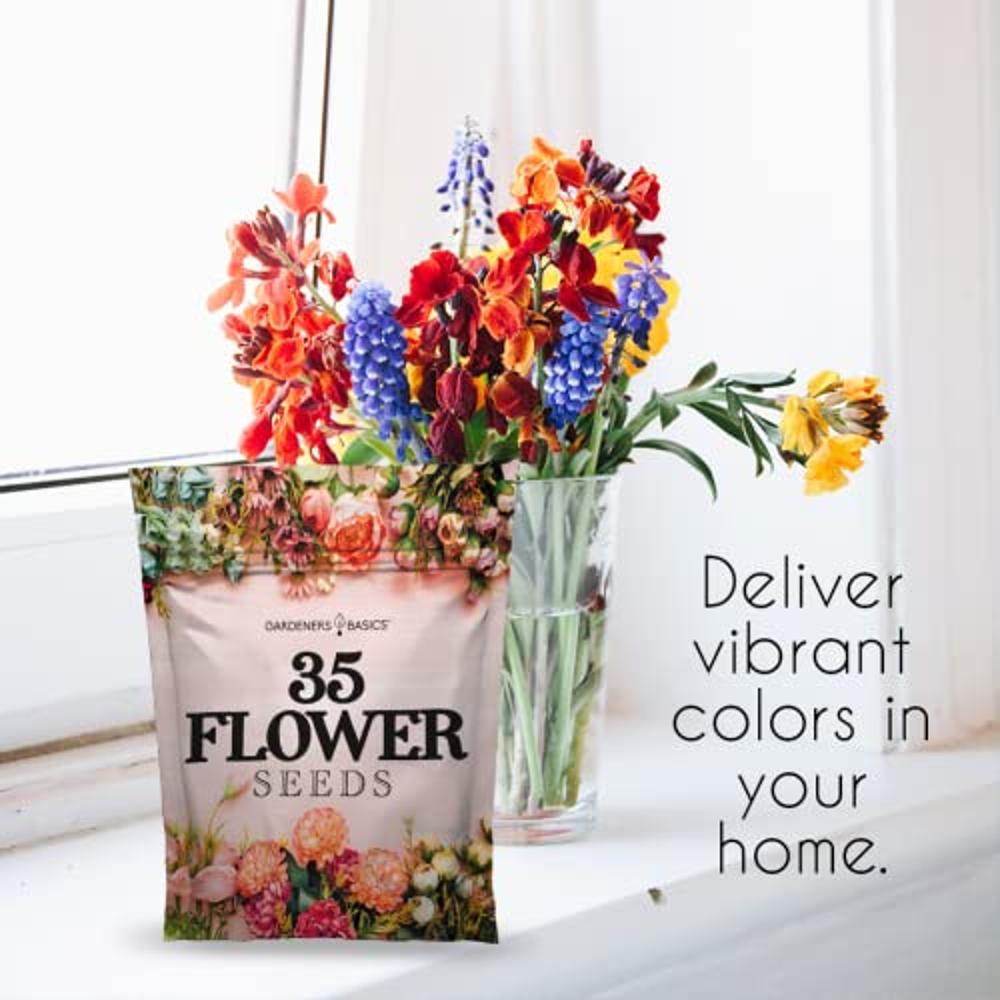 Flower Seeds Packets for Planting 35 Individual Varieties