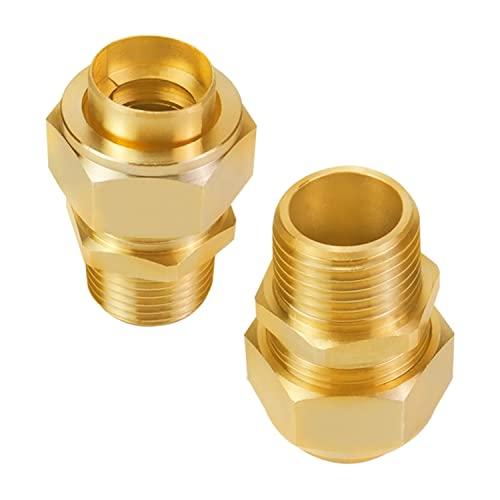 Kinchoix 1/2 NPT Brass Pipe Fittings Male Threaded Hex Nipple Brass