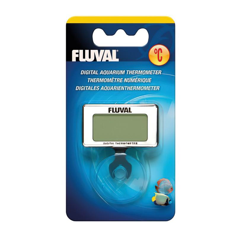 Termometro Digitale Fluval Nero - Per Acquari Dolce E Salata, Display LCD, Impermeabile