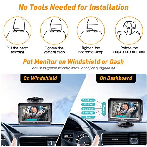  DoHonest Baby Car Camera 7-Inch: USB Plug and Play Easy Setup  360° Rotating Backseat Camera Two Kids HD 1080P Rear Facing Car Seat Camera  Clear Night Vision -V9 : Baby