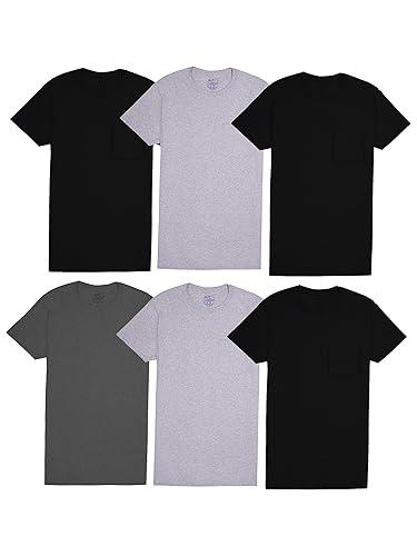 fruit of the loom mens pocket tee shirts