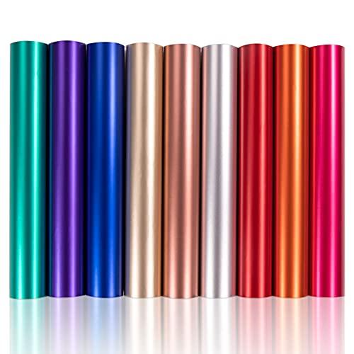 Papel de vinilo termoadhesivo World - 15 colores más populares (3 purpurina  y 12 poliuretanos) HTV de 12 x 10 pulgadas