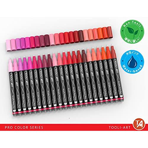Rotuladores de pintura acrílica, 22 tonos rojos y rosados, surtido de  marcadores Pro Color Series Juego de 0.028 in, punta extrafina para pintura  de