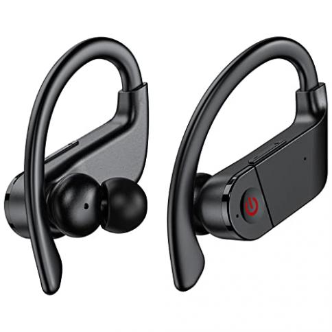 FREEDOTS. Auriculares Bluetooth de oreja abierta no en la oreja,  verdadera conducción inalámbrica sin hueso con gancho para las orejas y  funda de carga con micrófono integrado, impermeable, fitness y  funcionamiento