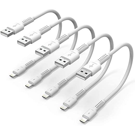 Cable de carga corto para iPhone de 6 pulgadas, 0.5 pies, paquete de 5  cables USB a Lightning para estaciones de carga rápida compatibles con  Apple iPhone 12 11 Pro Max Xs