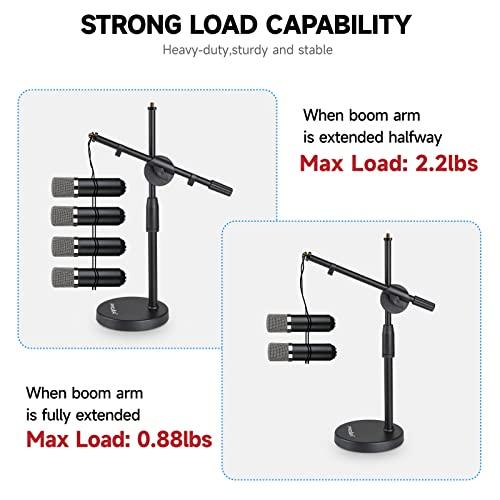 Microphone Stand Desk Adjustable Desktop Microphone Stand with Boom Arm