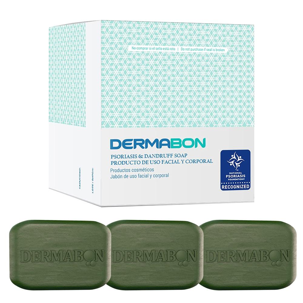 DERMABON Seborrheic Dermatitis Cream 3 Pack Psoriasis Soap Bar Bundle Calendula extract