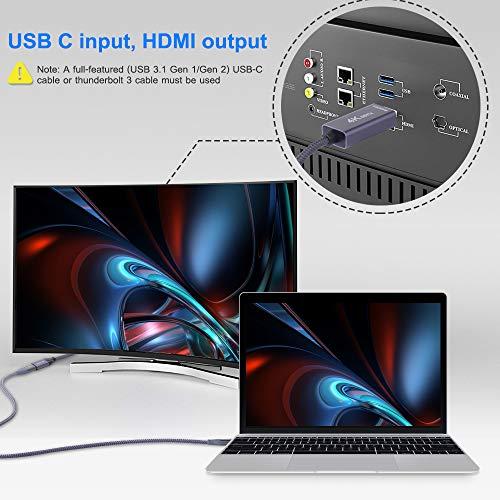 Elebase USB-C Female to HDMI Male Cable Adapter,USB Type C 3.1