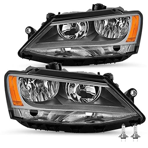 JSBOYAT Halogen Headlight Assembly Compatible with 20112018 VW Jetta